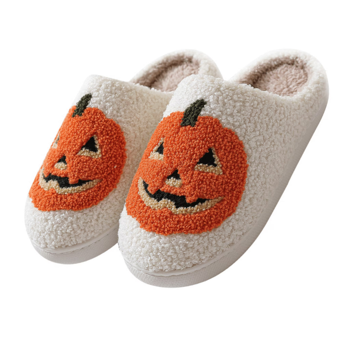 Halloween Pumpkin Cozy Plush Slippers
