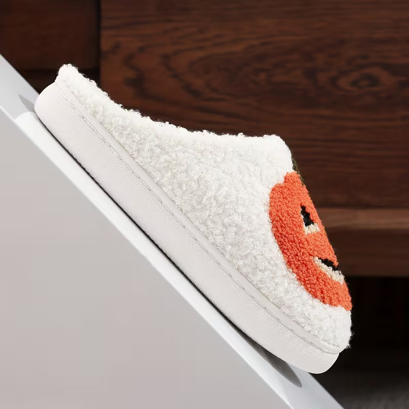 Halloween Pumpkin Cozy Plush Slippers